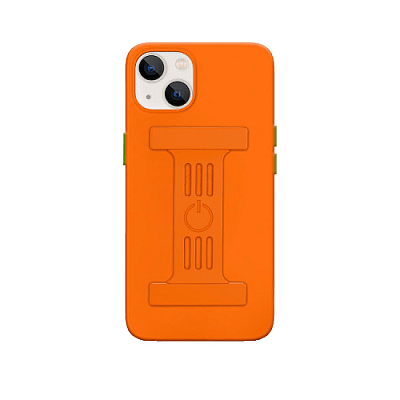 Goui Magnetic Case With Magnetic Bars for iPhone 13 + Magnetic Strap - Tiger Orange