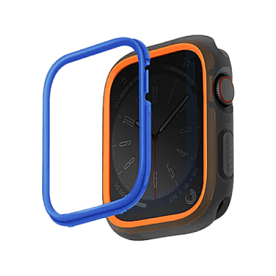 Uniq Moduo Case For Apple Watch With Interchangeable Bezel 45/44 mm - Orange / Blue