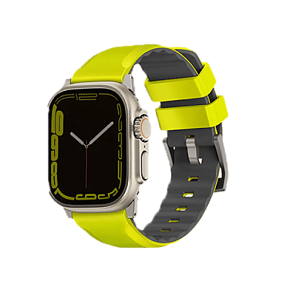 Uniq Linus Airosoft Silicone Strap For Apple Watch 49/45/44/42mm - Lime Green