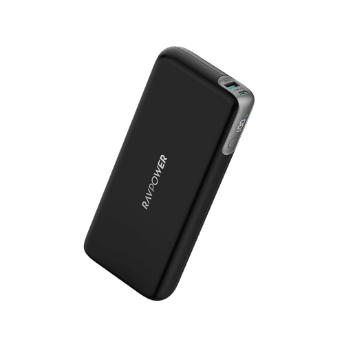 RavPower 1-Port USB-A and 1-Port USB-C PD 65W 20000mAh Power Bank - Black