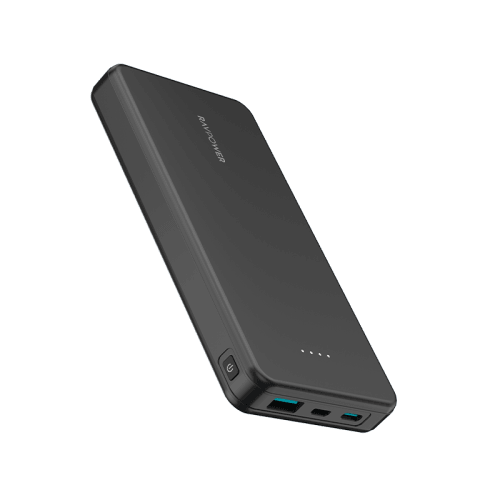 RavPower 1-Port USB-C and 1-Port USB-A 10000mAh Power Bank - Black