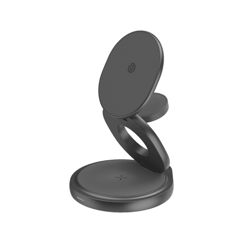 Bazic GoMag Gyre 360 Rotating Base 3 in 1 Wireless Charger With Apple Watch & Airpods Charging - Gunmetal