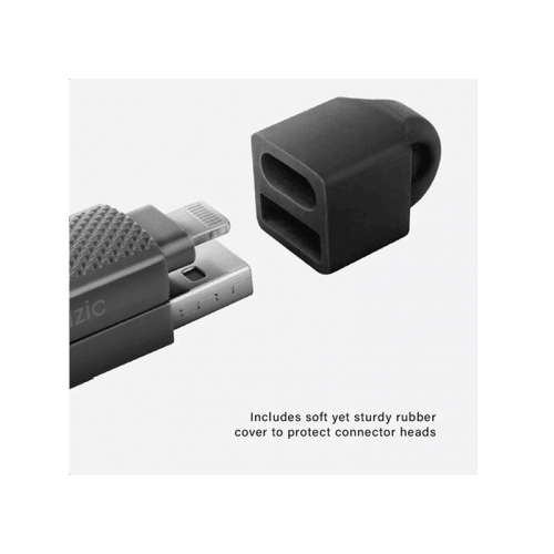 Bazic GoCharge Alucable 4 in 1 Input USB A and USB-C to Output USB-C and Lightning Cable 15cm - Black
