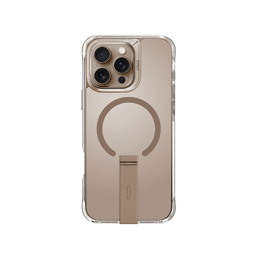 Uniq Hybrid Eleva Magsafe Case With Vertical Stand for iPhone 16 Pro Max - Taupe Gold