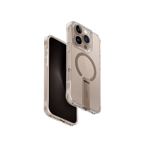 Uniq Hybrid Eleva Magsafe Case With Vertical Stand for iPhone 16 Pro - Taupe Gold
