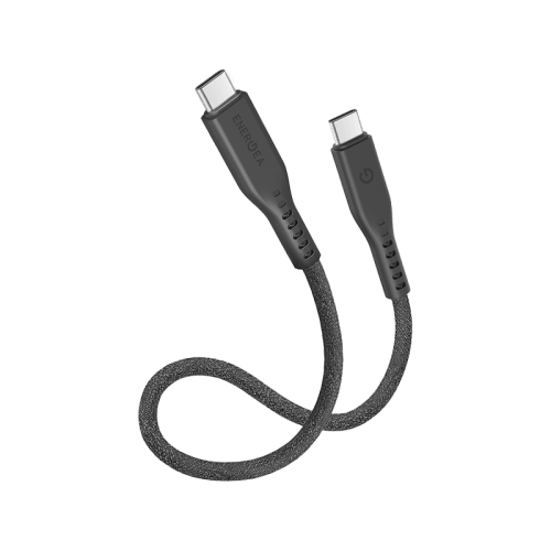 Energea Flow 10Gbps USB-C to USB-C Cable With Velcro Cable Tie 30cm - Black