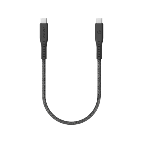Energea Flow 10Gbps USB-C to USB-C Cable With Velcro Cable Tie 30cm - Black