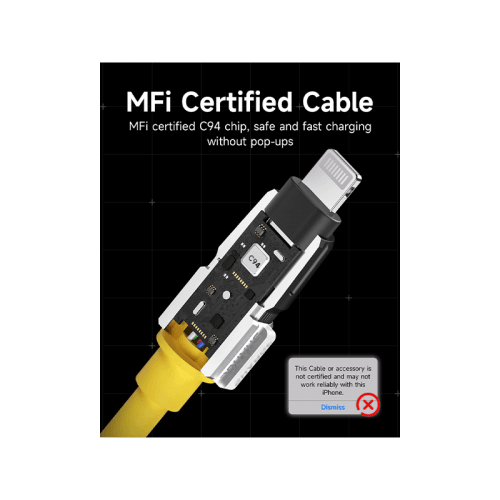 Sharge Phantom USB-C to Lightning 480Mbps 20W Cable 1.2M - Yellow