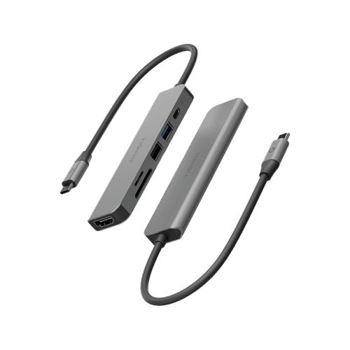 Energea AluHub HD 3 6 in 1 Aluminum Alloy USB-C Hub - Gunmetal