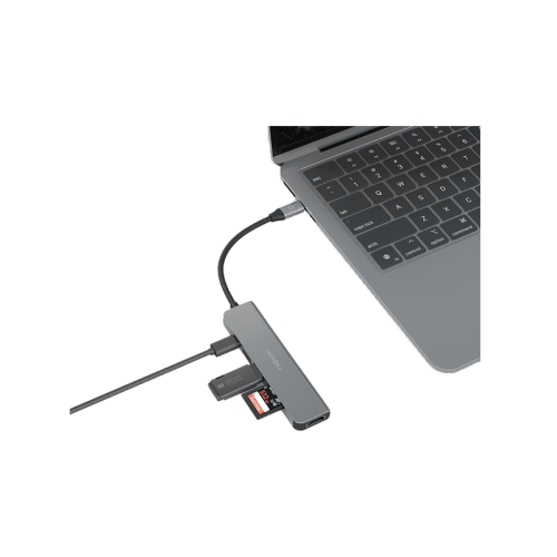Energea AluHub HD 3 6 in 1 Aluminum Alloy USB-C Hub - Gunmetal