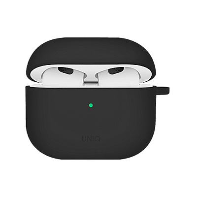Uniq Nexo Active Hybrid Silicone Airpods 4th Gen Case With Sports Ear Hooks - Black