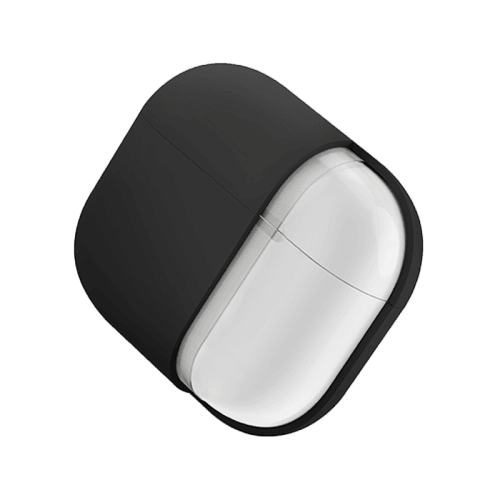 Uniq Nexo Active Hybrid Silicone Airpods 4th Gen Case With Sports Ear Hooks - Black