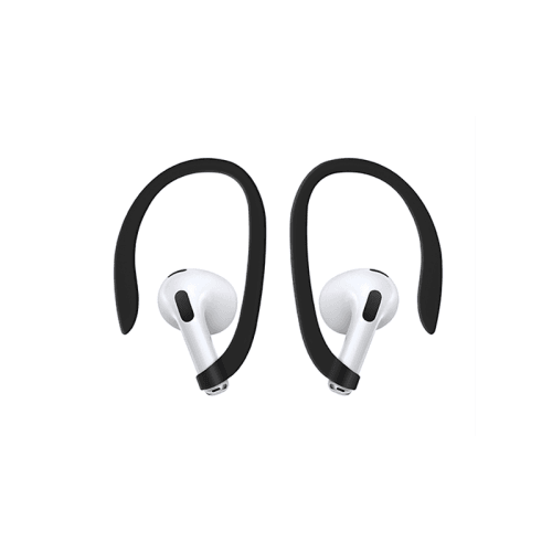 Uniq Nexo Active Hybrid Silicone Airpods 4th Gen Case With Sports Ear Hooks - Black