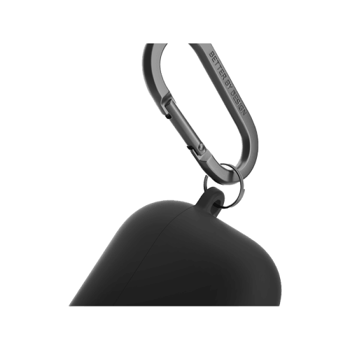 Uniq Nexo Active Hybrid Silicone Airpods 4th Gen Case With Sports Ear Hooks - Black