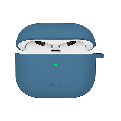 Uniq Nexo Active Hybrid Silicone Airpods 4th Gen Case With Sports Ear Hooks - Pacific Blue