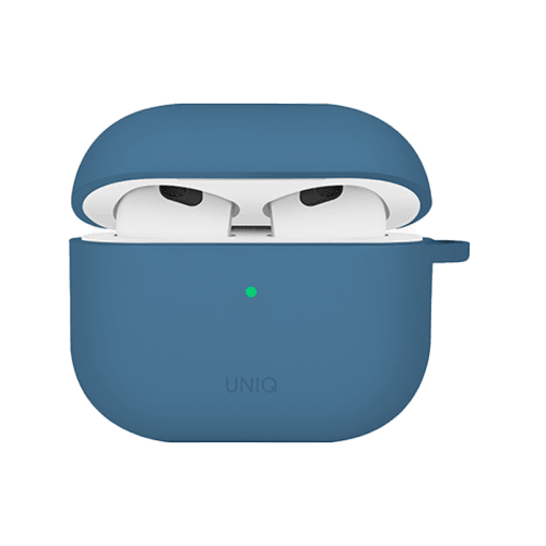 Uniq Nexo Active Hybrid Silicone Airpods 4th Gen Case With Sports Ear Hooks - Pacific Blue