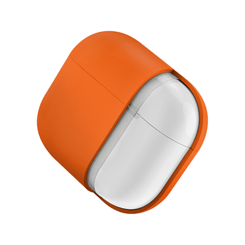 Uniq Nexo Active Hybrid Silicone Airpods 4th Gen Case With Sports Ear Hooks - Volt Orange
