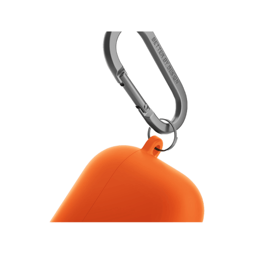 Uniq Nexo Active Hybrid Silicone Airpods 4th Gen Case With Sports Ear Hooks - Volt Orange