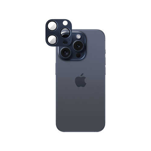 Smart Premium Camera Lens Protector for iPhone 15 Pro / 15 Pro Max - Blue Titanium