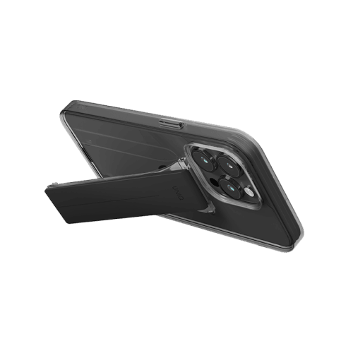 Uniq Hybrid Heldro Mount With Stand Case for iPhone 15 Pro - Vapour Smoke