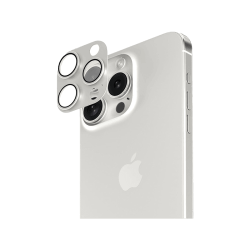 Smart Premium Camera Lens Protector for iPhone 15 Pro / 15 Pro Max - White Titanium
