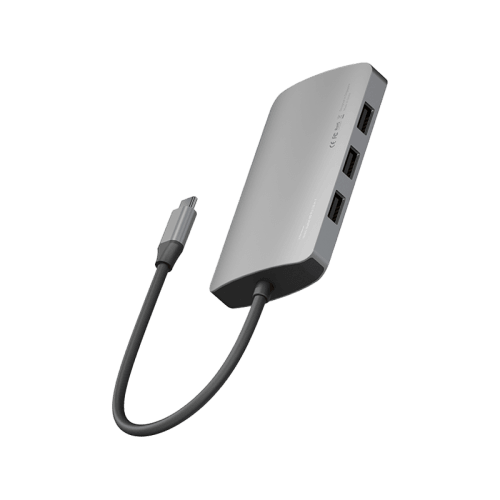 Energea AluHub HD Pro 2, 8 in 1 Aluminum Alloy USB-C Hub - Gunmetal