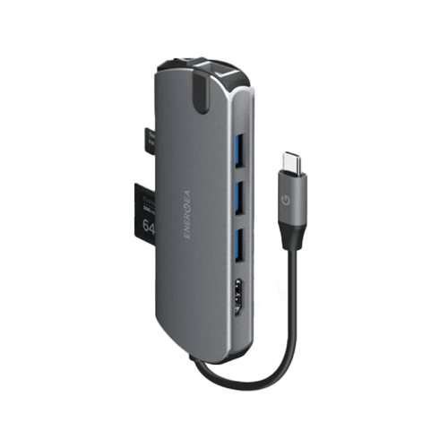 Energea AluHub HD Pro 2, 8 in 1 Aluminum Alloy USB-C Hub - Gunmetal