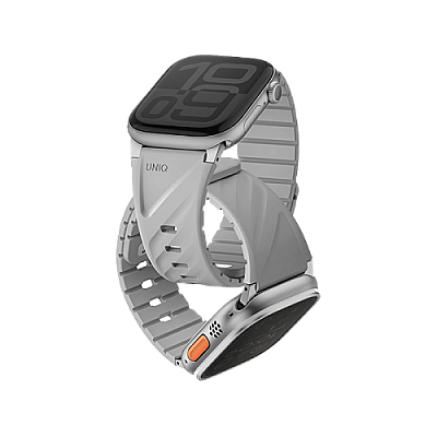 Uniq Fluo Bundle Magnetic Watch Strap With Connector for Apple Watch 40mm to 49mm - Mist Grey