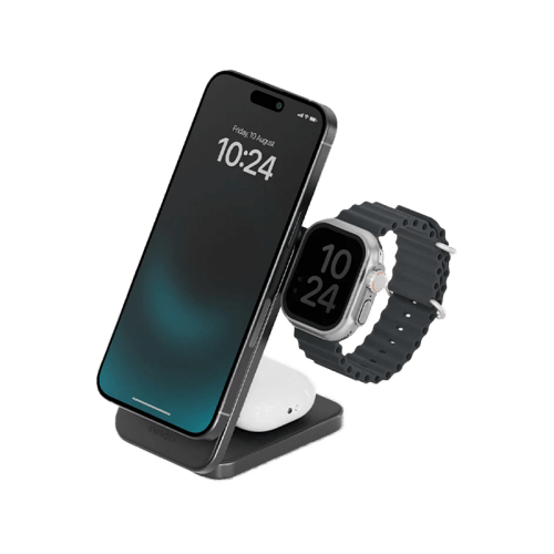 Energea MagTrio Plus 3 in 1 Foldable Magnetic Fast Wireless Charger - Gunmetal