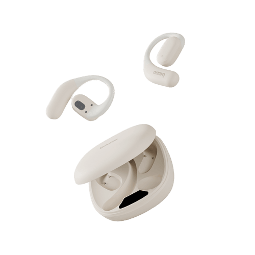 Bazic GoSound Jolt OWS Earphones With  Display USB-C Case – Beige