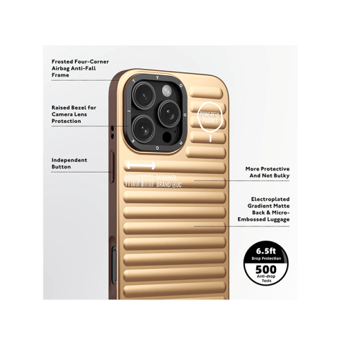 Youngkit True Color Luggage - Inspired Magsafe Case for iPhone 16 Pro - Gold
