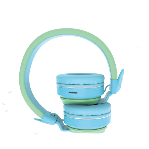Riwbox Wings Foldable Wireless Bluetooth Headphones - Blue / Green