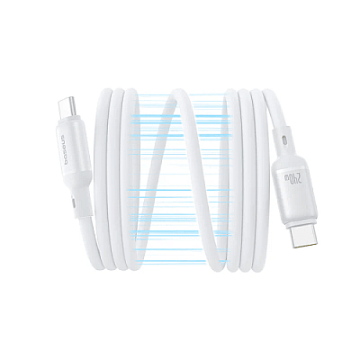 Baseus PicoGo USB-C to USB-C Magnetic Liquid Silicone 240W Fast Charging Cable 1m - Moon White
