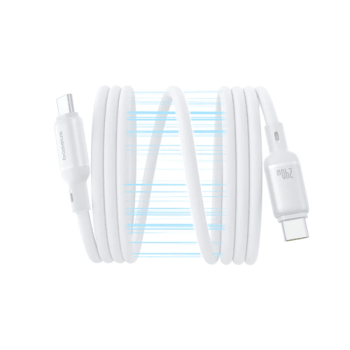 Baseus PicoGo USB-C to USB-C Magnetic Liquid Silicone 240W Fast Charging Cable 1m - Moon White