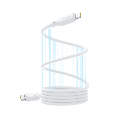 Baseus PicoGo USB-C to USB-C Magnetic Liquid Silicone 240W Fast Charging Cable 1m - Moon White