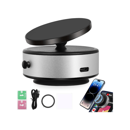 Sky 360 Rotating Vacuum Suction Magnetic Phone Holder Without Gravity - Silver