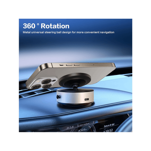Sky 360 Rotating Vacuum Suction Magnetic Phone Holder Without Gravity - Silver