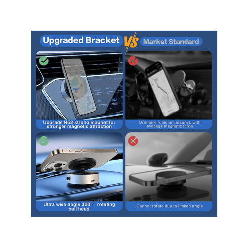 Sky 360 Rotating Vacuum Suction Magnetic Phone Holder Without Gravity - Silver