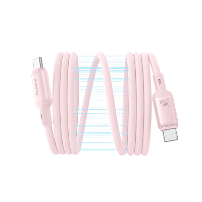 Baseus PicoGo USB-C to USB-C Magnetic Liquid Silicone 240W Fast Charging Cable 1m - Baby Pink