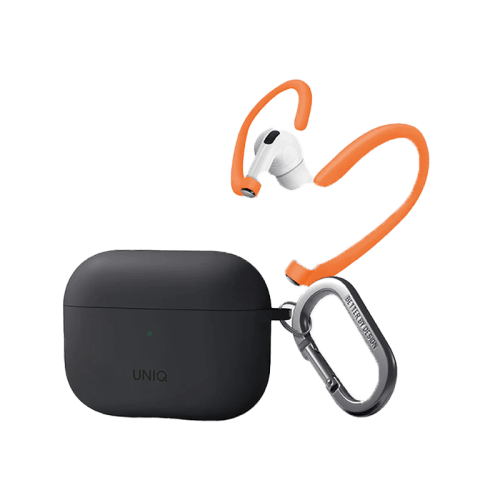 Uniq Nexo Silicone Hang Case With Sports Ear Hooks for Airpods Pro 2 - Charcoal Grey
