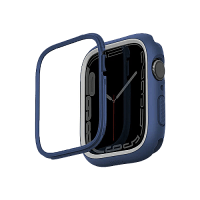 Uniq Moduo Case For Apple Watch With Interchangeable Bezel for Apple Watch 45/44 mm - Blue/Grey