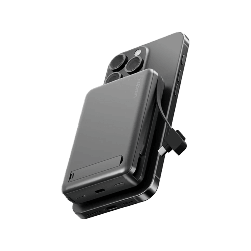 Energea MagPac Pro Plus With MagSafe 10000mAh Power Bank With Built-in Cable and Stand - Gunmetal