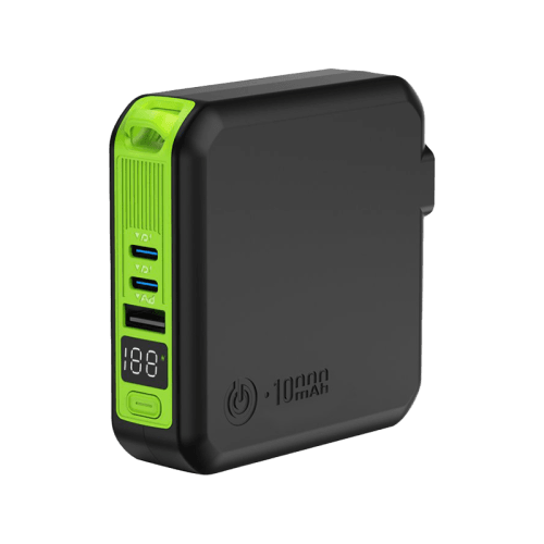 Goui Mbala Pro 10000mAh Power Bank With 15W Wireless Charger & Wall Charger- Black
