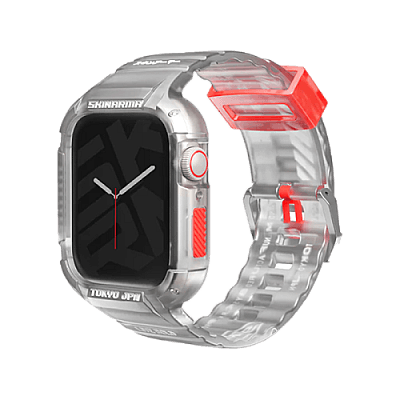 Skinarma Saido 2 in 1 Strap For Apple Watch With Case 45/44MM - Clear