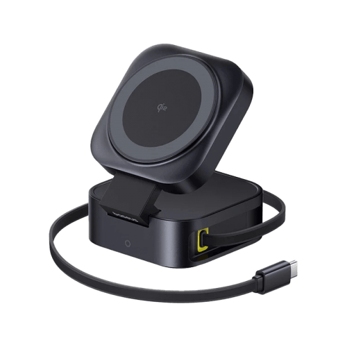 Baseus PicoGo Series 2-in-1 Qi2 67W Magnetic Wireless Charger - Cosmic Black (USB-C to USB-C 100W Cable Included)