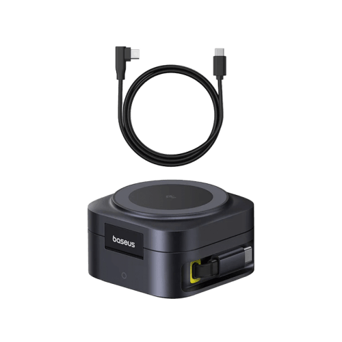 Baseus PicoGo Series 2-in-1 Qi2 67W Magnetic Wireless Charger - Cosmic Black (USB-C to USB-C 100W Cable Included)