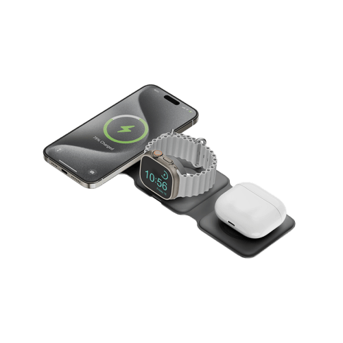 Bazic GoMag Trio Plus 3 in 1 15W Elevated Foldable Charger - Grey