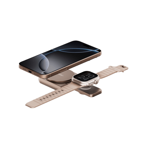 Energea MagDuo 2 IN 1 Foldable Magsafe Fast Wireless Charger - Gold