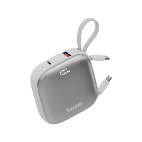 Bazic GoPower Fusion 4 in 1 Power Bank With Build in USB-C And Lightning Cable 10000mAh - Vanilla