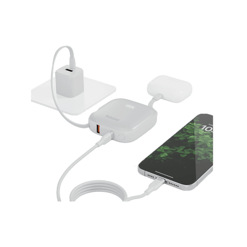 Bazic GoPower Fusion 4 in 1 Power Bank With Build in USB-C And Lightning Cable 10000mAh - Vanilla